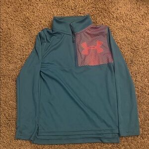 Under Armour Teal Pullover with Red Accent